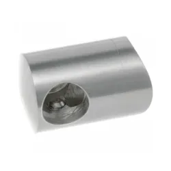 Strofix AISI 304 right blind hole bar holder for Ø42.4 mm post tube, satin finish, front view