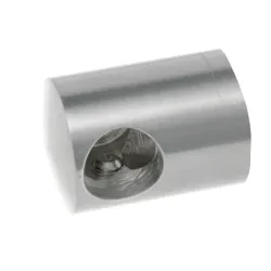 Strofix AISI 304 right blind hole bar holder for flat mounting surface, satin finish, front view