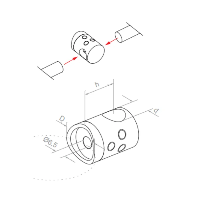 Connecting Crossbar holder - 42.4 - StroFIX