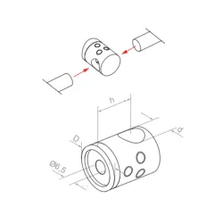 Strofix connecting crossbar holder flat side