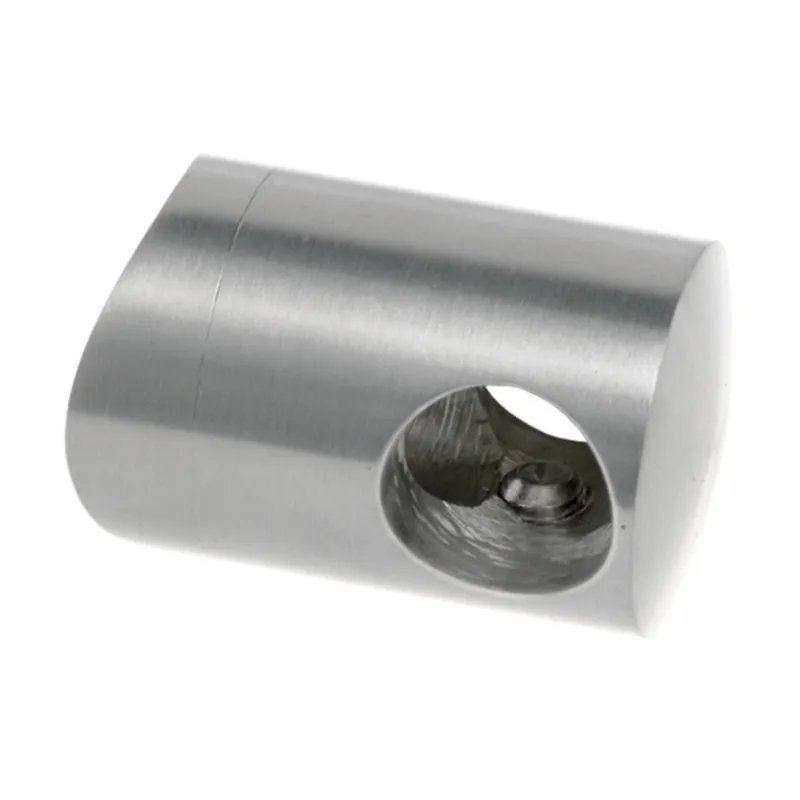 Strofix tube crossbar holder detail showing through-hole for Ø12 mm infill rod on a round post