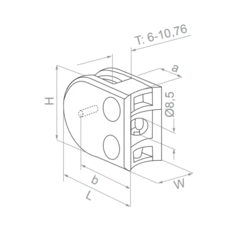 (G) Glass clamp - 42.4/48.3 (H=45) - StroFIX