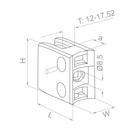 (E) Glass clamp - 42.4 (L=67) - StroFIX