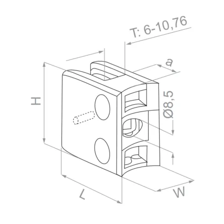 (C) Glass clamp - 42.4/48.3 (L=45) - StroFIX