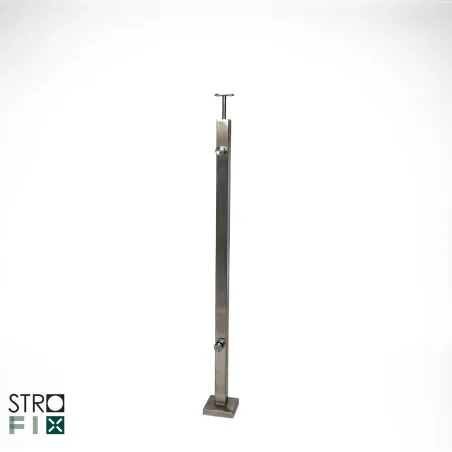 Glass railing system with glass adaptors for a flat surface - 42.4 - StroFIX