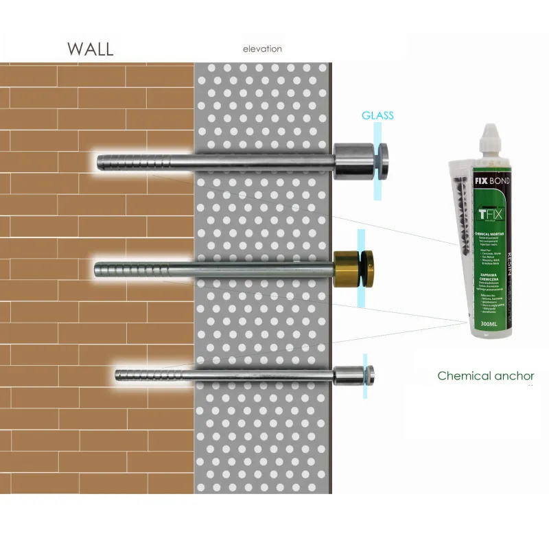Glass holder (30mm) with rod 16x320mm - StroFIX