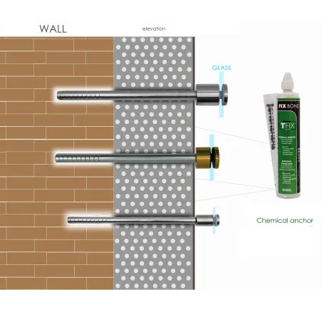 Glass holder (30mm) with rod 16x320mm - StroFIX