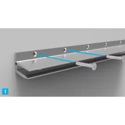 Cross-section view of Strofix glass canopy profile showing channel for 17.52 mm glass panel