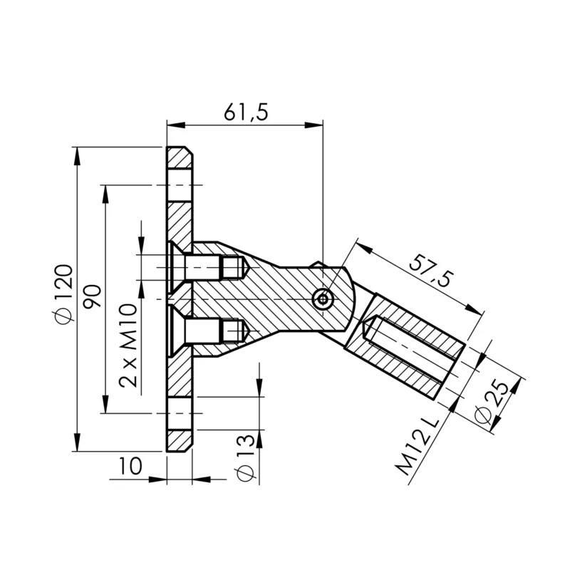 Canopy fixing wall - tension rod, d120 - StroFIX