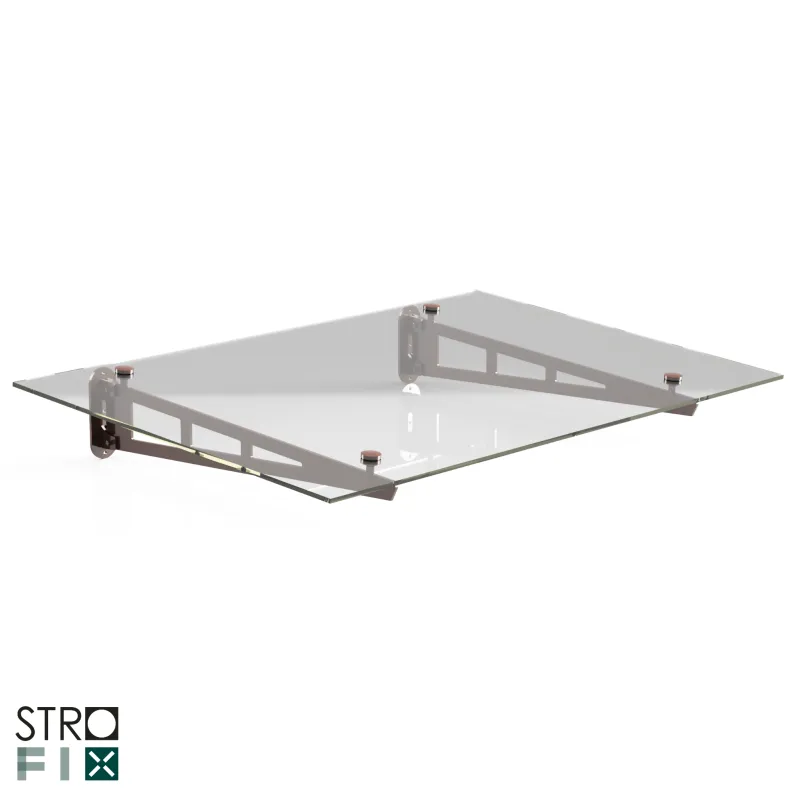Strofix stikla jumtiņa komplekts uz 2 krāsotām S355 tērauda konsolēm, 1150 mm dziļums