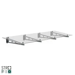 Glass canopy on 4 supports, 1150