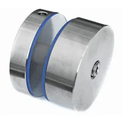 D60 sfēriskā stiprinājuma ar iekšējo vītni sānskats ar kupolveida vāku un 22 mm vītnotu distanceru