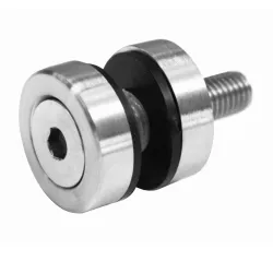 Strofix D30 glass adaptor with M10 fixing in stainless steel AISI304/316, satin finish, Ø30 mm cover