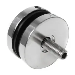 D50 pulētā sfēriskā stiprinājuma sānskats ar kupolveida vāku, 10 mm distanceru un M10 × 45 mm skrūvi