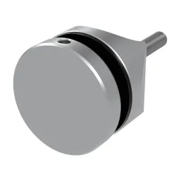 Strofix D60 glass adaptor for Ø42.4 mm tube in stainless steel AISI304, satin finish, Ø60 mm cover