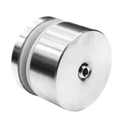 D70 spherical glass adaptor side profile showing 32 mm spacer and M12 x 100 mm screw