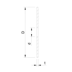 Side view of D70 EPDM gasket showing 2 mm thickness and Ø 12.2 mm internal hole