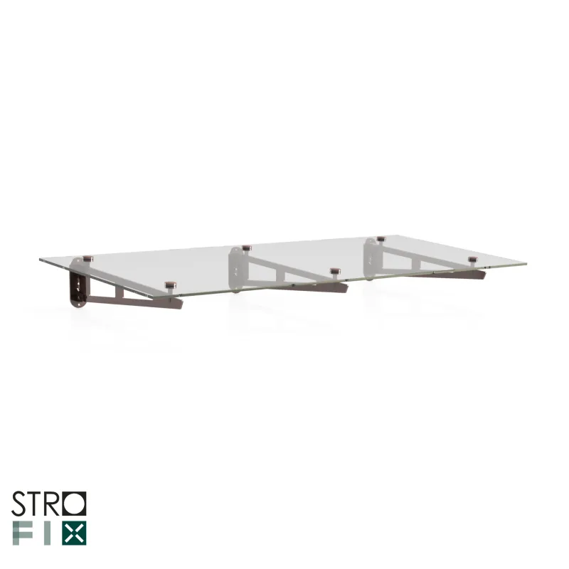 Glass canopy on 3 supports