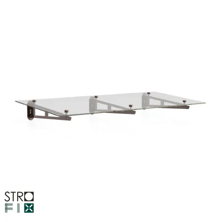 Glass canopy on 3 supports