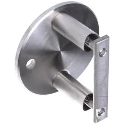 Strofix side mounting of the post 42.4 mm 100 mm satin, AISI 304 316 side fastening with round D100 plate
