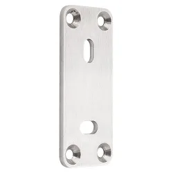 Strofix montāžas plātne 135x56 mm slīpēta, AISI 304 plakana montāžas plātne margu stabu skavām, der 40x40 un Ø42,4 stabiem