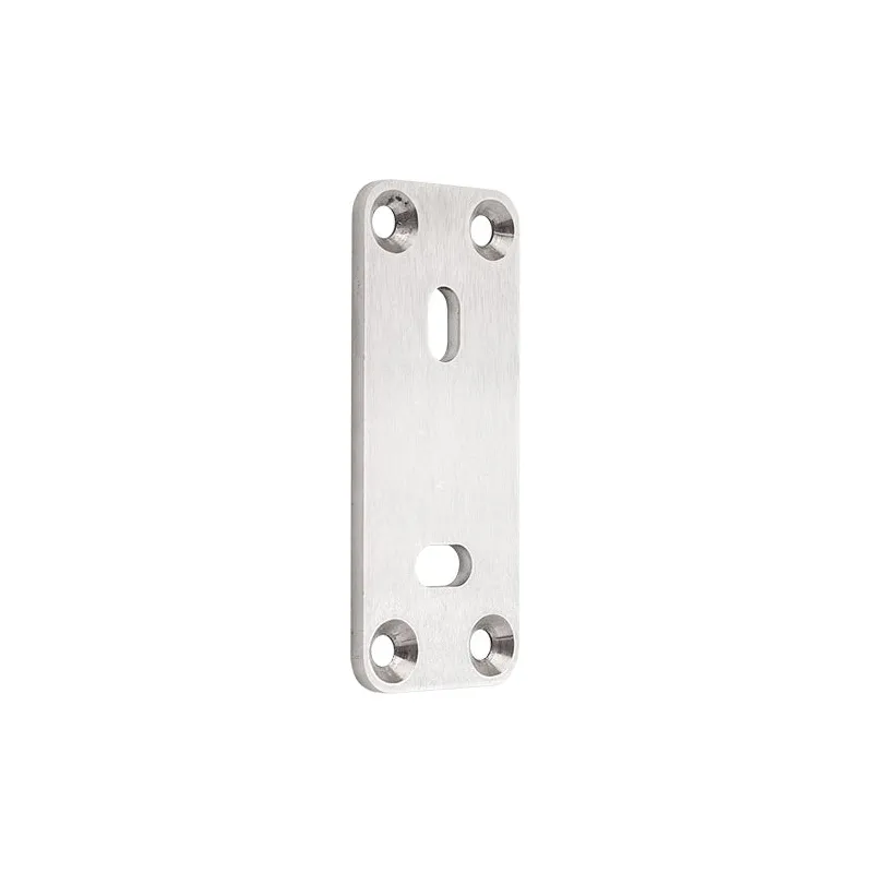 Strofix assembly plate 135x56 mm satin, AISI 304 flat mounting plate for railing post clamps, fits 40x40 and Ø42.4 posts