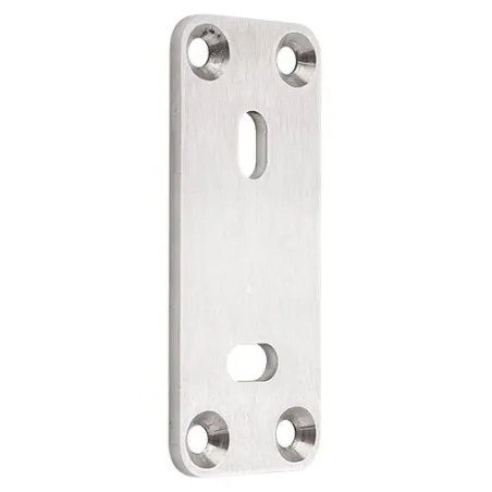 Strofix assembly plate 135x56 mm satin, AISI 304 flat mounting plate for railing post clamps, fits 40x40 and Ø42.4 posts