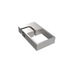 Strofix assembly clamp 40x40 satin, AISI 304 no-weld clamp gripping a 40x40 mm square railing post