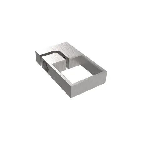 Strofix assembly clamp 40x40 satin, AISI 304 no-weld clamp gripping a 40x40 mm square railing post