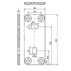 Strofix side fastening 120x50 for square post showing tall plate and bolt pattern for side-mounting