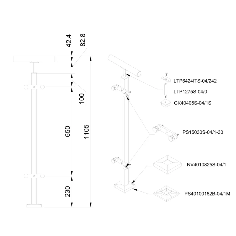 Margu stabiņš, lenterim ø42.4