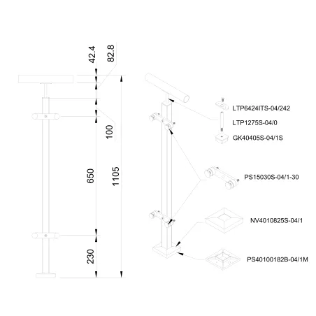 Margu stabiņš, lenterim ø42.4