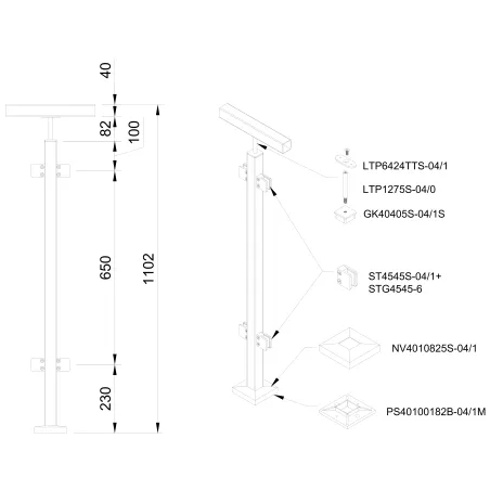 Glass railing system for a flat surface - Flat