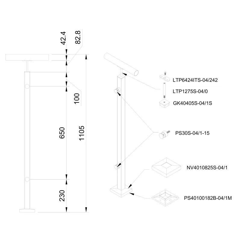 Margu stabiņš, lenterim ø42.4