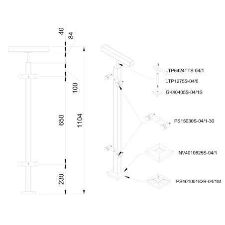 Margu stabiņš, kvadrāt lenterim