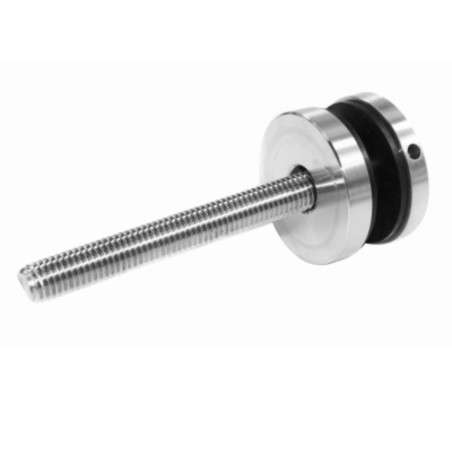 D40 glass adaptor side profile showing 10 mm spacer and M10 x 100 mm screw