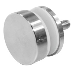 Strofix D40 stikla stiprinājums ar 6 mm distanceru no nerūsējošā tērauda AISI304, slīpēts, plakans vāks