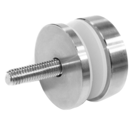 D40 glass adaptor side profile showing 6 mm spacer and M8 x 45 mm screw