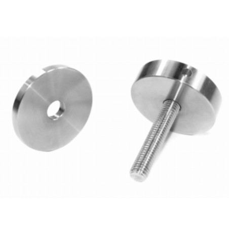D40 glass adaptor exploded view with flat cover, bushing, 6 mm spacer and M8 screw