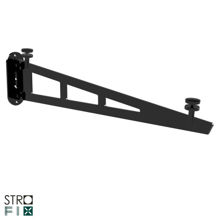 Strofix undersupported bracket for glass canopy, 1100-1300 mm depth, S235 painted steel, front view
