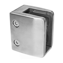 Strofix glass clamp 55x65 flat satin showing largest flat-mount clamp body and security bracket