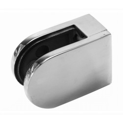 Strofix glass clamp 45x63 mm flat polished with support for glass up to 12.76 mm, front view