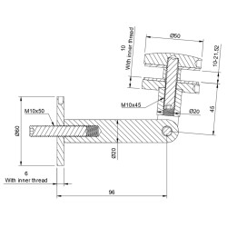 Strofix canopy glass-wall fixing exploded view showing rosettes and glass clamping mechanism
