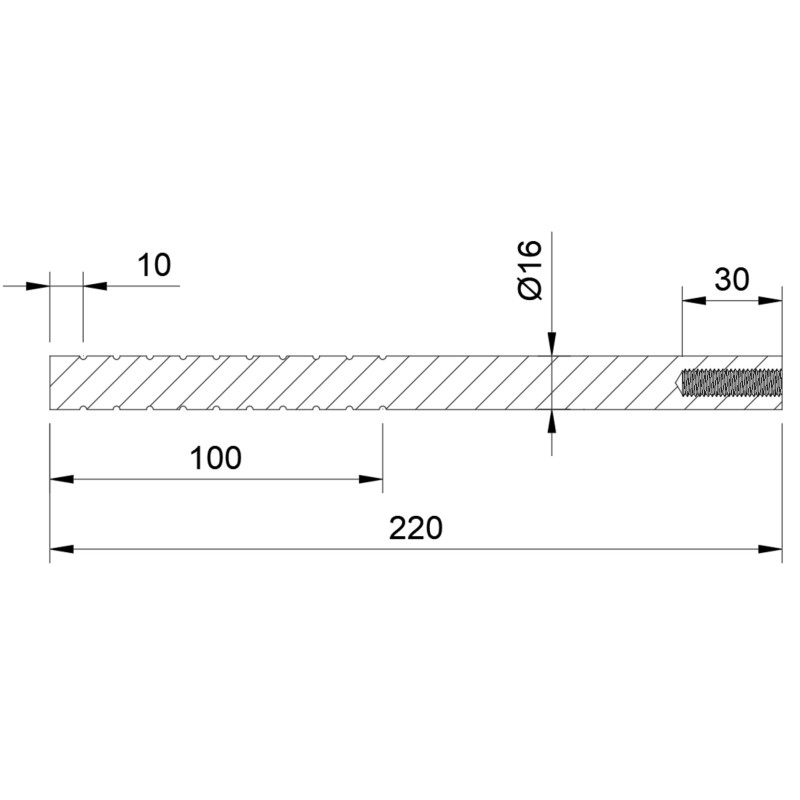 Steel Anchor S235 Galvanized L 220 mm M8 | Strofix