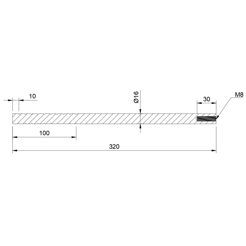 Steel Anchor S235 Galvanized L 320mm M8 | Strofix