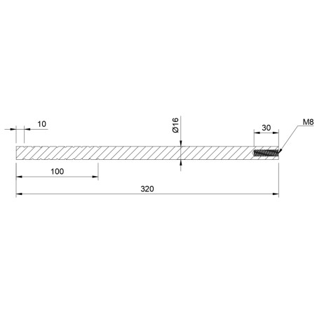 Steel Anchor S235 Galvanized L 320mm M8 | Strofix