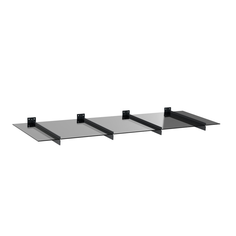 Glass Canopy on 4 Clamp Brackets 1200 mm | Strofix