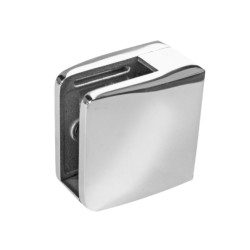 Strofix glass clamp 52x52 mm flat polished with support for glass 8-12.76 mm, mirror finish front view