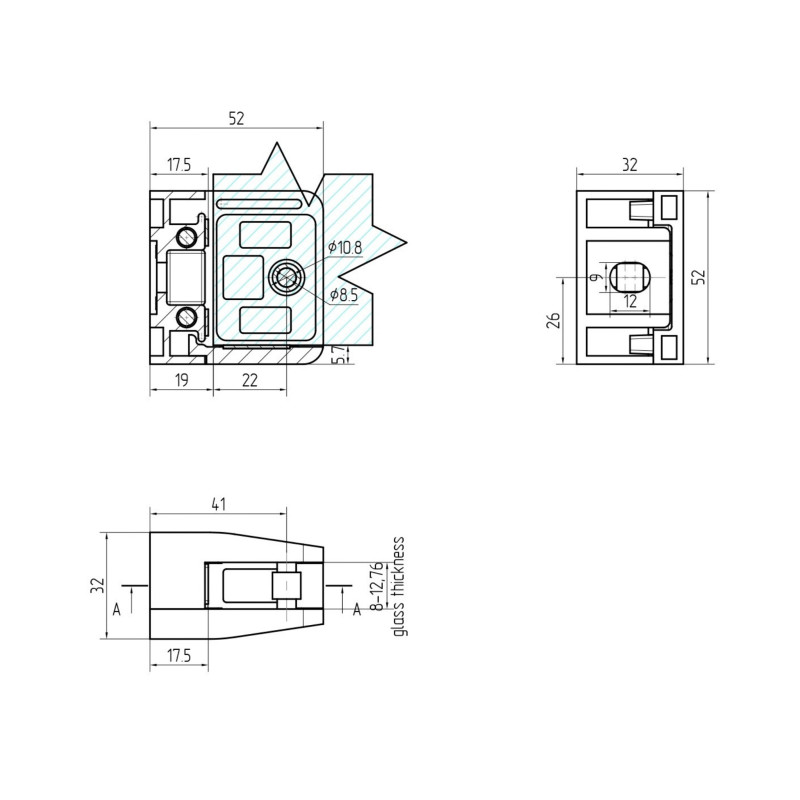Glass clamp - flat