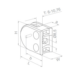 Strofix glass clamp 45x63 for Ø42.4 tube rear view showing curved tube-mount back and security plate